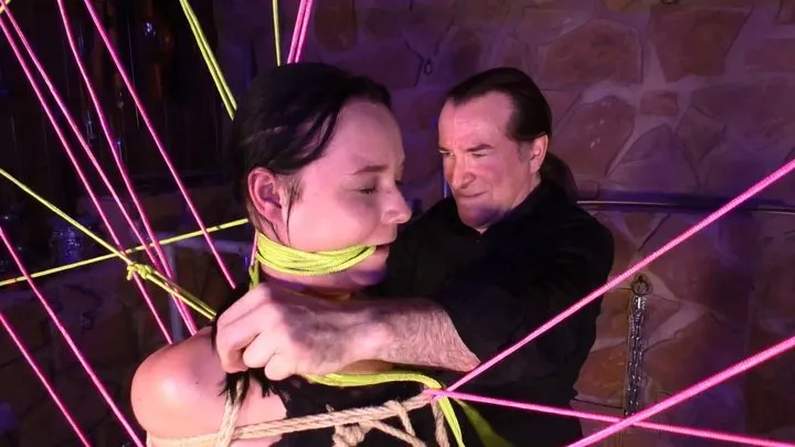 Supertight Bondage Challenges - Halloween Special - Elbows touching Spider Net Predicament Bondage Challenge for Roxy - Part 2 wmv HD