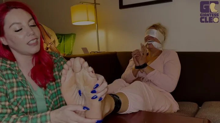 Giantess Cleo - Bratty Tickles Gets Revenge on Cleo's Size 11's-Bound Foot Tickling