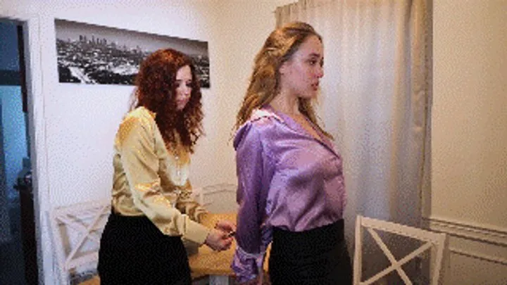 Hollyrope Omega - Jade Rose and Mina Salome tied and gagged together they learn they have to get along if they want to escape