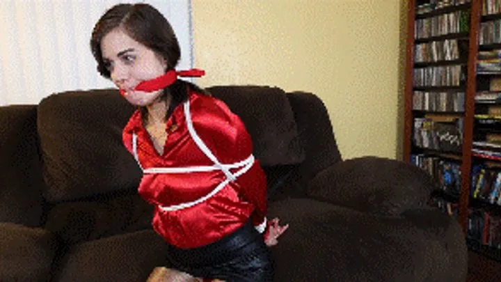 Hollyrope Omega - Lil Tokyo tied with plastic cuffs, ropes and cleave gagged! Fun real escape challenge!