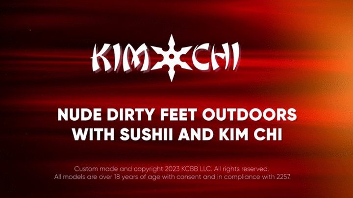 Kinky Custom Creations - Nude Dirty Feet Outdoors with Sushi and Kim chi