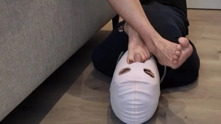 Ava Krass - Bedside foostool for my feet, eagerly awaiting its moment (foot fetish, footrest, humiliation, sniffing my feet)