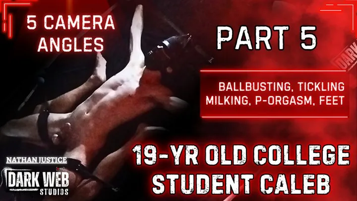 Nathan Justice - 19-Year Old College Twink Caleb Gets No Mercy Tickled, Ballbusted, and Post Orgasm Milked (Part 5)