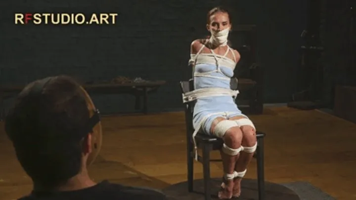 Rf Studio Production - Venera - Chair Bondage on the Turntable, Stuffed Mouth with Microfoam Tape Gag (UHD 4K MP4)