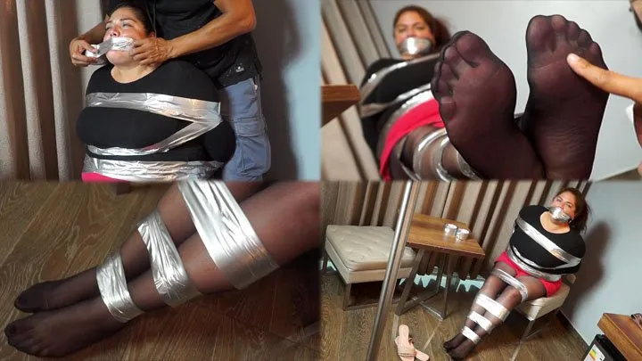 Divarope Latinas In Fetish Bondage - Chubby damsel duct-taped without escape!