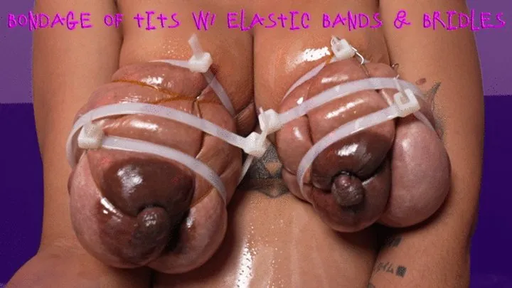 Gemstoneinc - Bondage of tits with elastic bands and plastic ties - Milky