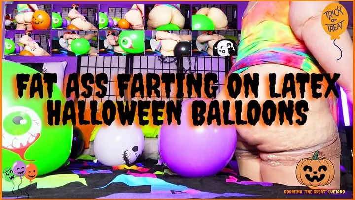 Godmina The Great Luciano Videos - GodMina The Great Fat Ass Farting On Latex Halloween Balloons 1920x1080 WMV