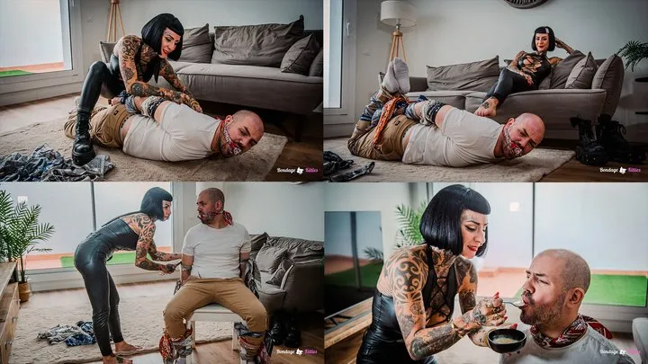 Bondage Kitties - Dominatrix Ties Roommate with Scarves - Spanish (sub:English), MP4, FULLHD 1080