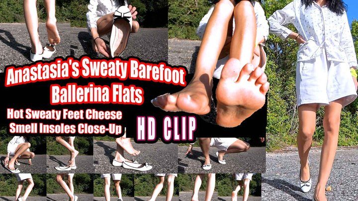 Vr Feet Clips - Eating Girls Clips - VR 3D 5,7k - Anastasia's Sweaty Barefoot Ballerina Flats | Hot Sweaty Feet Cheese Smell Insoles Close-Up | Foot Fetish VR 8K Facesitting Sole Pressing Out of Shoe Tease