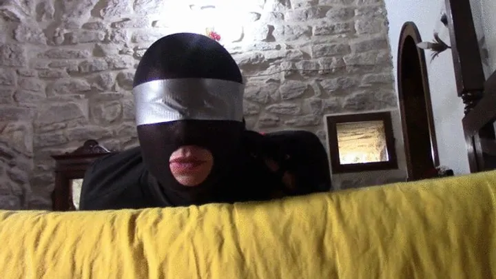 Laura On Heels - Bound and blindfolded MILF gets her mouth fucked and facialized