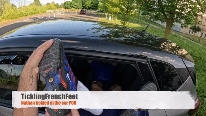 Tickling French Feet - Nathan tickled in the car POV (FHD)