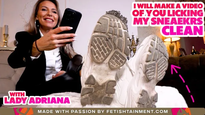 Femdomsquad Video Store - I'm going to make a video of you licking my sneakers clean ( Dirty Sneakers Humiliation with Lady Adriana ) - 640p wmv