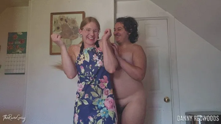 Danny Redwoods - Nude and Kitchen Apron Tickle Fight with River Gray