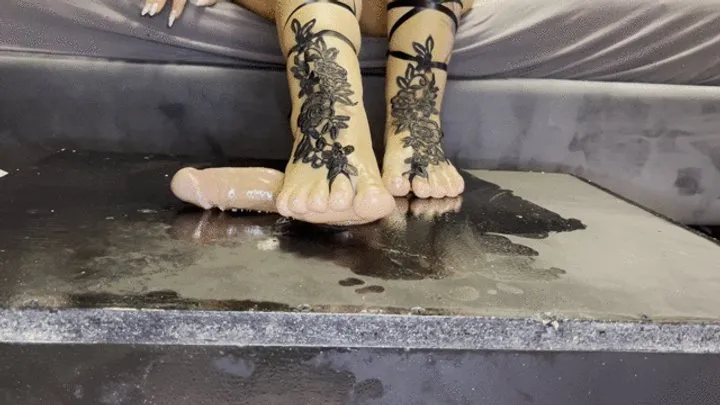 Hotwifetrixy - Footjob And Dick Trampling In Milking Table From Trixy
