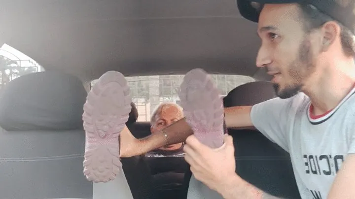 Goddess Foot Fetish - Inside a car they grabbed her and tickled her feet a lot (1)
