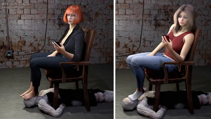 Studio 57429 - The Female Feet Smelling Chair 2 - Mummified Slave