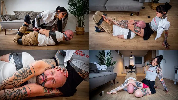 Bondage Kitties - Strict Girlfriend Punishes Her Man - Spanish (sub:English), MP4, FULLHD 1080