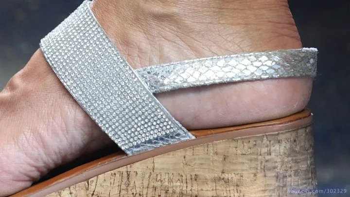 Footworshiplovers - Ignoring foot fetish admiration, hot feet, nice sandals, heel skin close-up