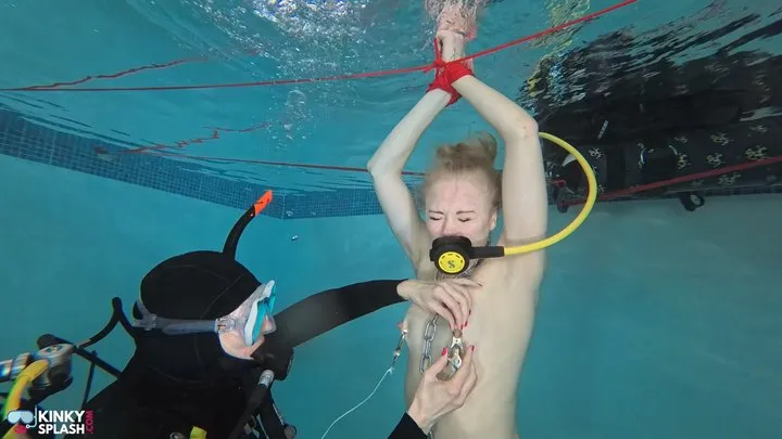 Kinky Splash - Underwater Bondage Domination: Bound, Clamped & Whipped in Scuba Gear - MP4