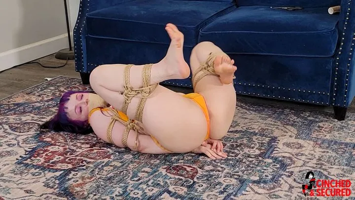 Cinched And Secured - Ella Raine - Frogtied Girl Strggles For Freedom (MP4 Format)