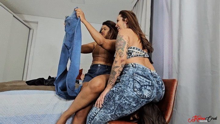 Karina Cruel Facesitting - DOUBLE FACESITTING BONDAGE JEANS CHARGE - VERONICA LINS AND BABI VENTURA - CLIP 2 - NEW DECEMBER 2025