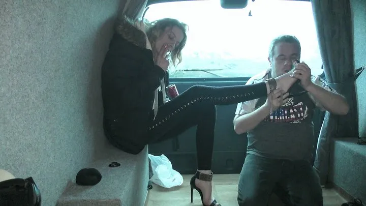 C H E L S E A - Chelsea Makes Her Slave Worship Her Feet In The Camper Van (4K)