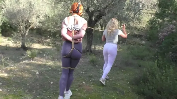 Tied In Public - Melodie & Zoey Ziptie - Hiking in Bondage through the spanish Woods - Chapter 2 - Part 2 mp4 SD