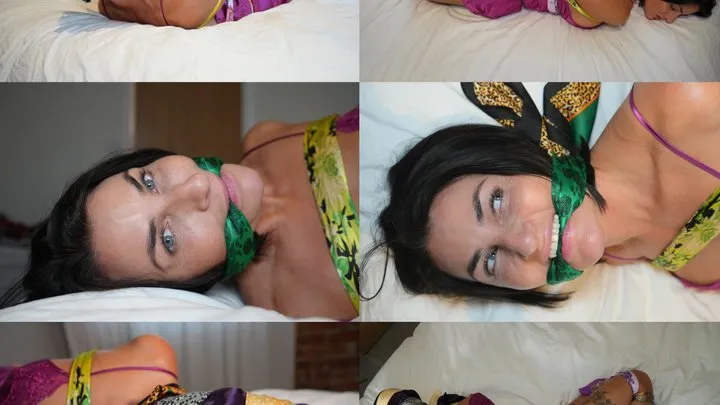 Muffled Screams - Sarah wild and her love for silk and satin scarf bondage (wmv)