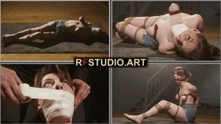 Rf Studio Production - Brittany - Tight Ropes, Tied Breasts, Stuffed Mouth and Tape Gag (UHD 4K MP4)