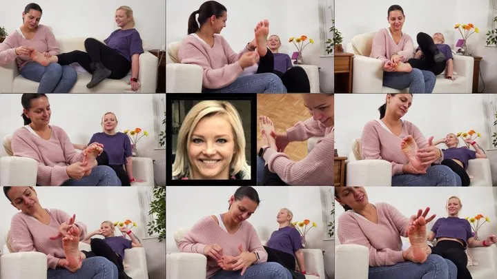 Foot Tickle Fun - Zazie Hand Game Loser Gets Foot Tickled (in HD 1920X1080)