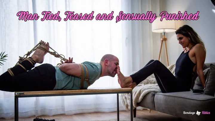 Bondage Kitties - Man Tied, Teased and Sensually Punished (couple bondage) - Spanish (sub:English), WMV, HD720