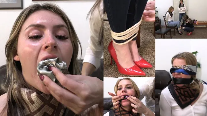 Kobe Lee's Fetish Paradise - The Art Project - Kody Evans, London Evans and Kobe Lee Candid Gag Talking With Silky Gags and Scarf Mouth Stuffing 1080