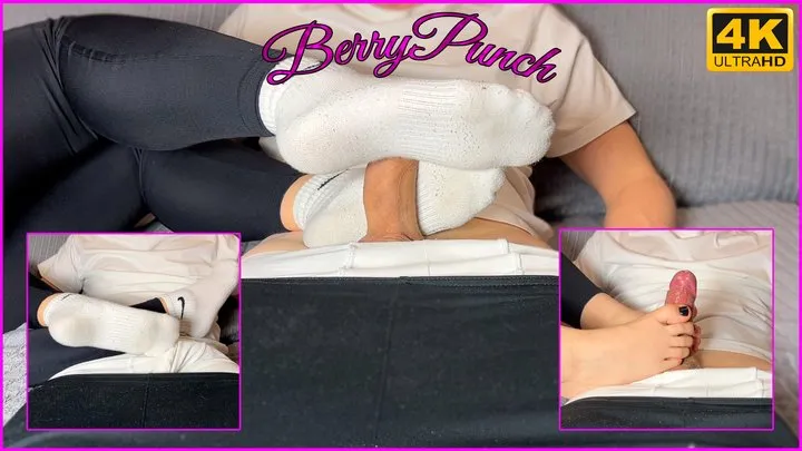 Berrypunch - Dirty Nike Socks Sockjob - Massage - Footjob - Cumshot - Foot Fetish - Foot Domination - 4K