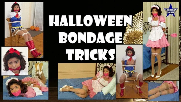 American Damsels By Jon Woods - Halloween Bondage Tricks - The Complete Video - Hazel Heart - 854x480
