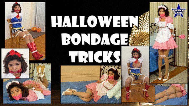 American Damsels By Jon Woods - Halloween Bondage Tricks - The Complete Video - Hazel Heart - WMV