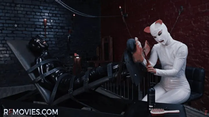 Rf Studio Production - Latex Games in Black and White Suits - Penelopa Enjoys Anna Luna’s Ticklish Reactions in Full Latex (UHD 4K MP4)