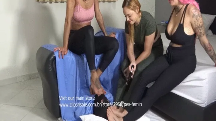 Lesbians World - THIS IS A FULL EDITION OF 3 DOMMES FOOT DOMINATING MALE SLAVE