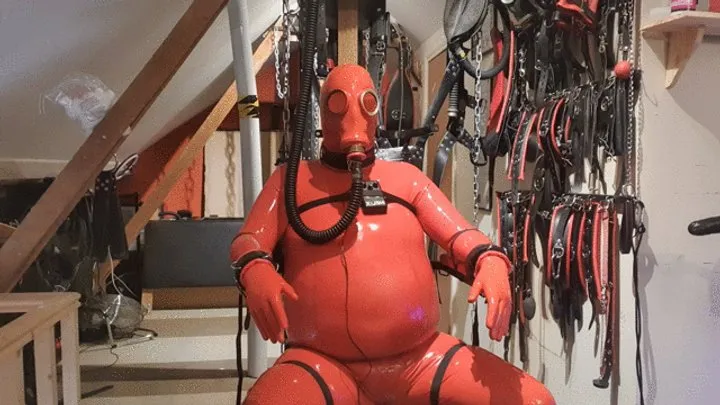 Rubbersubmission Clip Store - Christmas Sale - Red Rubber E-Stim Bondage Session