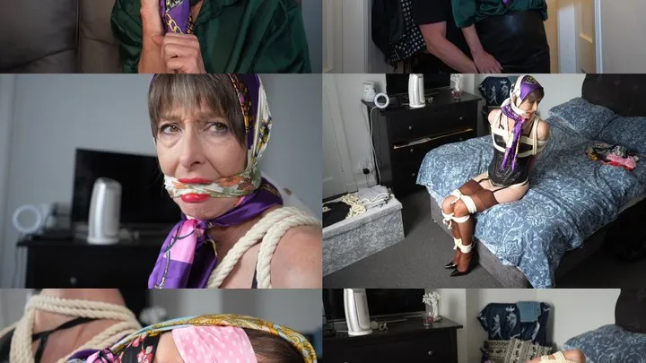 Muffled Screams - Toni g, a date to remember, silk and satin scarf bound granny (mp4)