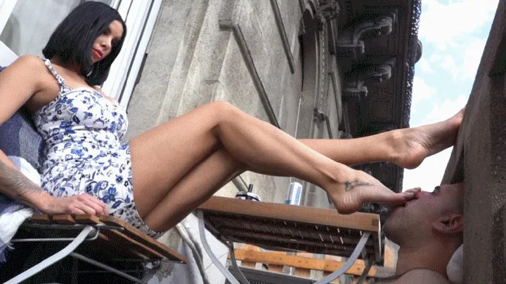 Goddess Rea Longest Legs - REA - The City Under My Feet - INTENSE Foot Worship At My Balcony