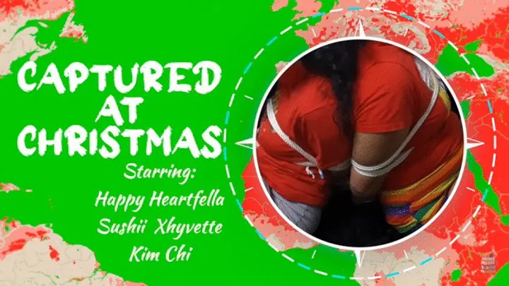 Fairytale Bound - Captured At Christmas - Starring: Kim Chi, Sushi Xhyvette, Happy Heartfella - Kim and Sushii are magically bound and gagged by handsome elf Happy - Bondage Double Damsels Tied up Tape Gagged Rope Gag Talk Feet Socks