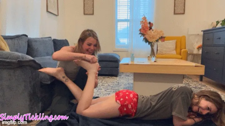 Simply Tickling - London Evans Feet Up on the Couch Tickles with Kody Evans HD WMV