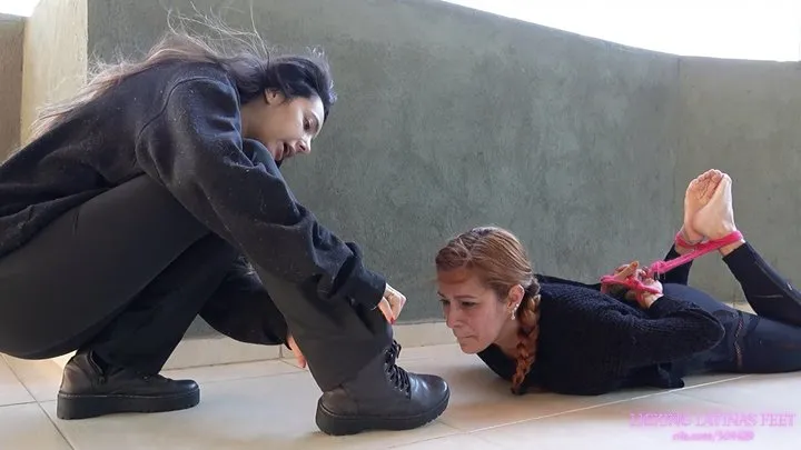 Licking Latinas Feet - ANITA - Tied slave worships! (HD)