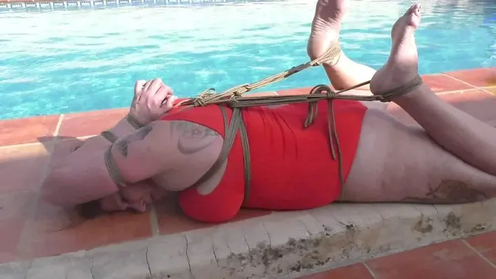 Supertight Bondage Challenges - The Spain Files - Special Hogtie by the Pool for Busty Bettine - Part 2 mp4 SD