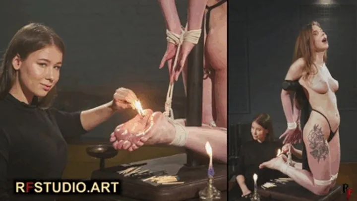 Rf Studio Production - Meloxy Topless on Her Knees - Candle Play on Her Oily Soles by Patty (UHD 4K MP4)