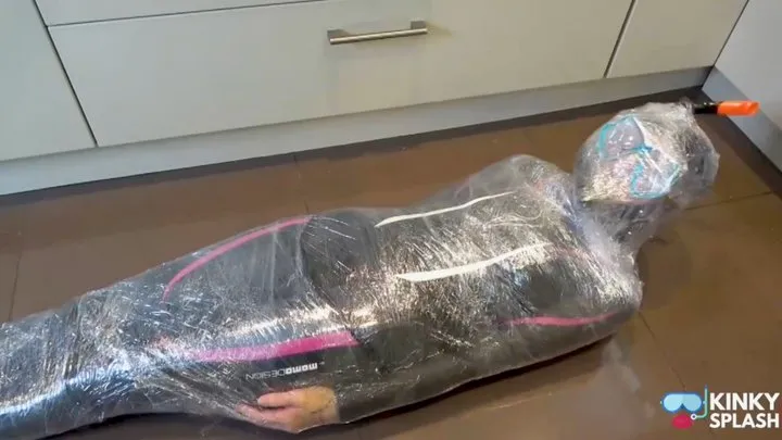Kinky Splash - Mummified in Wetsuit and Snorkel - MOV