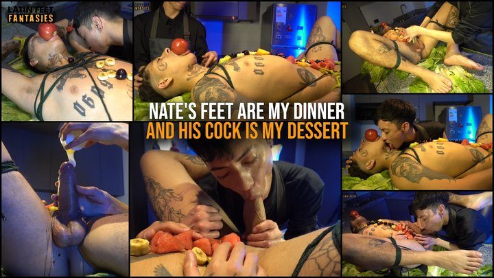 Latin Feet Fantasies - Nate's feet are my dinner and his cock is my dessert
