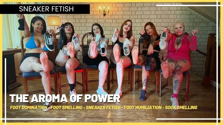 Louise Marcada - The Aroma of Power: Submissives Savor the Physical Effort of Six Dominatrices (720 EN SUB) - Foot Domination - Foot Smelling - Sneaker Fetish - Foot Humiliation - Sock Smelling
