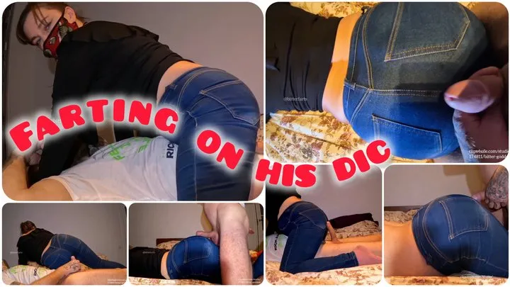 Bitter Goddess - Jeans Farts on Slave Dick - Denim Domination & CFNM Gas Play