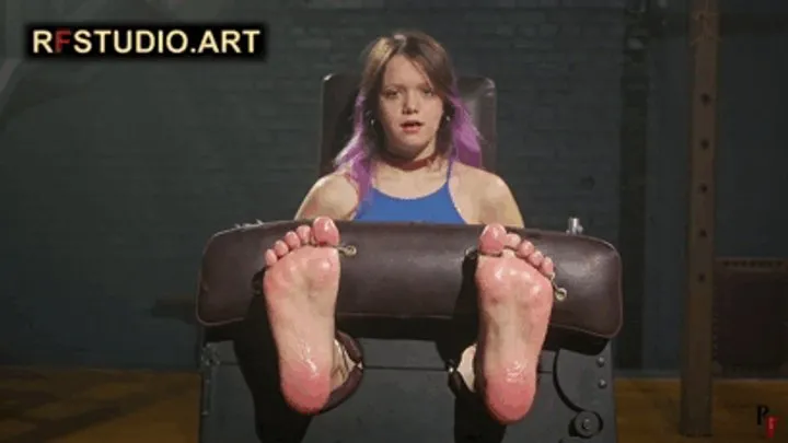 Rf Studio Production - Thea - Foot Tickling in Stocks for a Ticklish Cutie (FULL HD MP4)